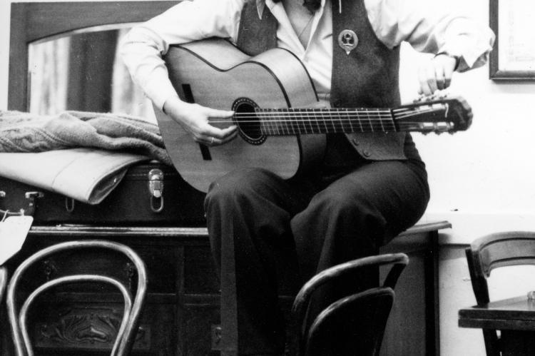 Ray Fisher hosting her late night ceilidh at Newcastleton