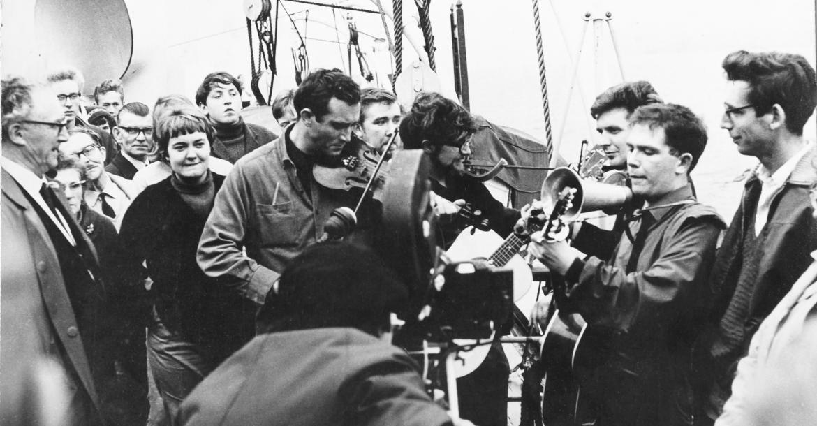 The Clutha - during filming for some TV coverage